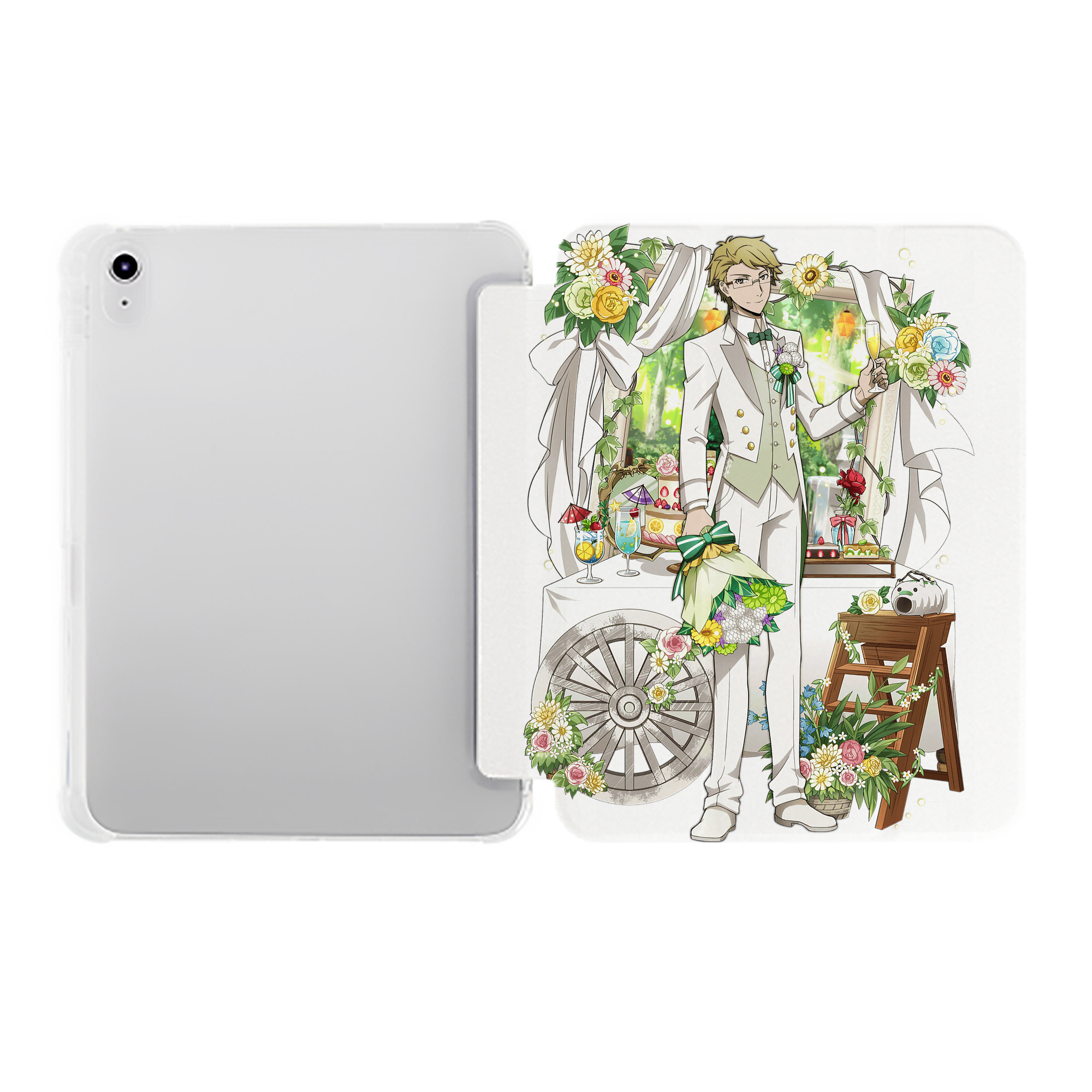 （画像用） 文豪ストレイドッグス Bungo Stray Dogs IPad ケース ペン収納付き 三つ折りスタンド PUレザー×シリコン 対応機種9.5/10.5/10.9インチ